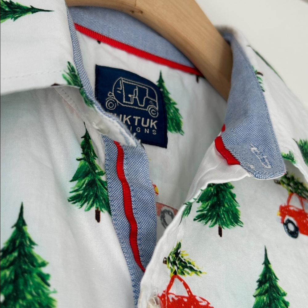 Tuk-Tuk Designs "Bringing Home the Tree" Shirt Sz 11-12 w MEASUREMENTS Xmas - Picture 3 of 15